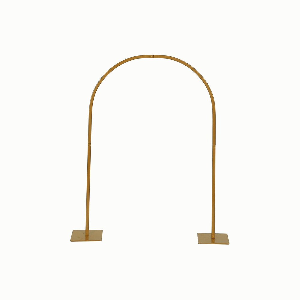35″ Gold Metal Floral Chiara Arch Table Centerpiece with Rounded Top Wedding