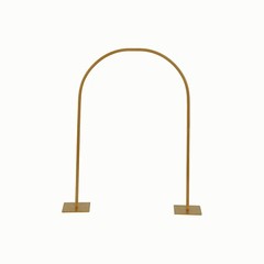 35″ Gold Metal Floral Chiara Arch Table Centerpiece with Rounded Top Wedding
