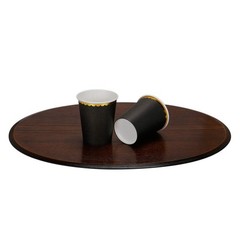 Geeklife Black Party Paper Cups with Gold Border,Disposable Gold Foil Paper C…
