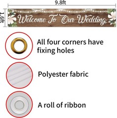 Welcome to Our Wedding Large Banner Beginning Rustic Reception Decorations