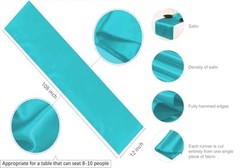MDS 10 PCS Satin Table Runners 12 x 108 Inch 10 PCS (12 x 108 Inch) Teal