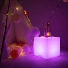 16″ Assorted Cordless Light Up CUBE STOOL LED Furniture Party Events Decorations