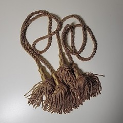Set of Cambridge Weighted Pew Ropes Gold 4 Ft Curtain Tassel Tie Backs Wedding