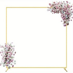 6.6×6.6FT Square Backdrop Stand Wedding Balloon Arch Stand Garden Arbor Frame