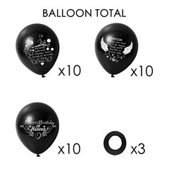 Happy Birthday in Heaven Balloons 30 Pieces 12″ White Funeral Memorial Decora…