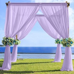 LAVENDER 5ft x 14ft Premium Chiffon SHEER CURTAIN Window Drape Panel Party