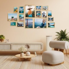 Giftgarden 16 Pack Gold Picture Frames for Multi Sizes Photos, Assorted Set I…