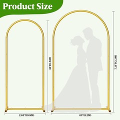 Set of 2 Gold Metal Arch Backdrop Frames – Perfect for Weddings & Celebrations