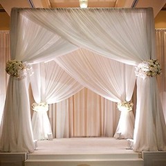 10X10FT 4Post Canopy Chuppah Mandap Wedding Photo Studio Background Hardware Kit