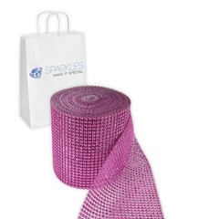 Hot Pink 24 Row Diamond Rhinestone Ribbon Trim Mesh Wrap 10 Yards – Wedding ql