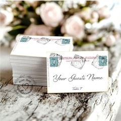 ITALY ITALIAN POSTCARD FLAT WEDDING PLACE CARDS, TAGS or ESCORT CARDS #185