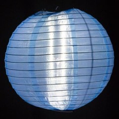 20″ Sky Blue Nylon Lantern, Even Ribbing, Durable, Hanging Decoration