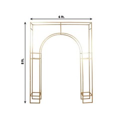 7 ft Gold Metal Rectangular Wedding Arch in Arc de Triomphe Style Party Events