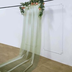 DUSTY GREEN 5ft x 14ft Premium Chiffon SHEER CURTAIN Window Drape Panel Party