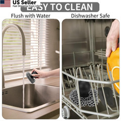 Cast Iron Scrubber with Pan Scraper, 316 3.1inch*3.5inch*3inch, Black