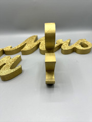 Mr & Mrs Letters Wedding Wooden Sign Party Décor Gold Glitter