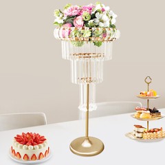 Gold Flower Stand, Wedding Flower Stand, 4 Tier Floor Standing, Countertop Mount