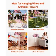 VEVOR 2PCS 31.5inch Tall Wedding Column Flower Stand Display Rack Acrylic Clear