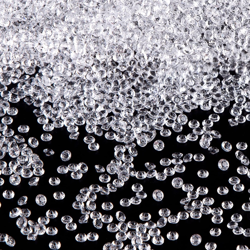FUTUREPLUSX 10000 PCS Mini Clear Diamonds, 4.5mm Acrylic Crystal Diamond Fillers