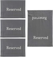Reserved Chair/Pew Cloths 4pk; Reserved Signs for Pews, Chairs, and Events