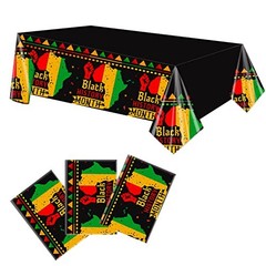 3 Pack Black History Month Tablecloths Plastic Disposable Rectangular