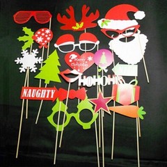 Christmas Photo Booth Props, 27pcs, Attached NO DIY NEEDED, Ships Fast US