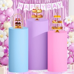 Multicolor Cylinder Covers Set of 3 Pedestal Covers Cylinder Stands for Party…