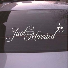 Just Married Car Decals Just Married Vinyl Window Sticker Church Wedding Anni…