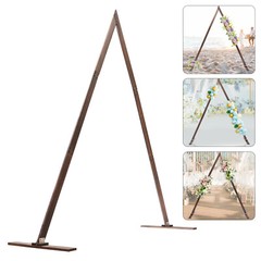 Wooden Triangle Wedding Arch 8.2ft Rustic Backdrop Stand With Grass Nails Decor