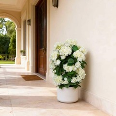 Faux Hydrangea Tree – 30 Inch Hydrangea Tree Artificial with White Flowers