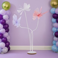 Giant 3-head Artificial Butterfly Decorations, for Wedding, White, Pink, Purple