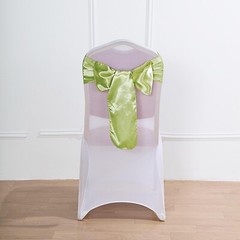 10 Apple Green Satin CHAIR SASHES Ties Bows Wedding Ceremony Party Decorations