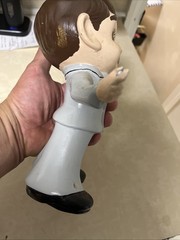 Vintage Atlantic Mold 9”Groom Brown Eyes & Hair W/ Grey Suit Cute Wedding Fun !