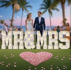 Mr & Mrs Sign Marquee Letters 2FT for Wedding Decor – Light Up DIY Kit
