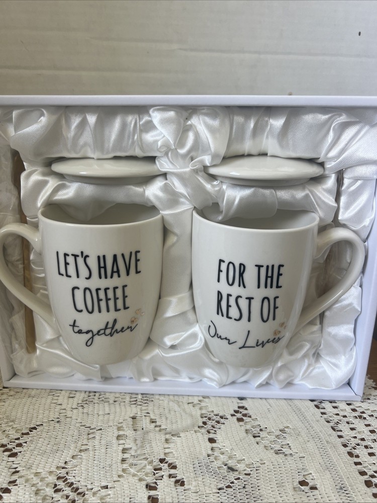 Engagement Coffee Mugs With Lids “Lets Have Coffee Together For The Rest Of Our