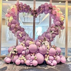 7.2FT Heart-Shaped Balloon Arch Frame Large Metal Wedding & Party Backdrop Stand