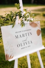 Custom Wedding Welcome Sign Plam Leave Outdoor Indoor Sign For Wedding Gift