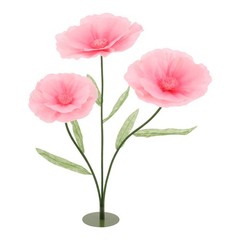 3 Heads Giant Floor Standing Artificial Hibiscus Flower With Base Wedding Event