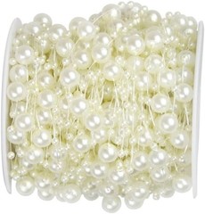 100 Feet Ivory Artificial Pearl String Beads – Ideal for Wedding Decorations