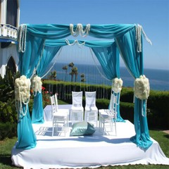 10ft Heavy Duty Wedding Ceremony Canopy Chuppah Backdrop Stand Kit Height Adjust