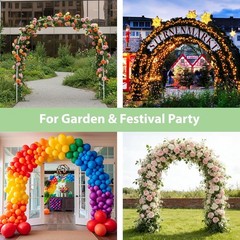 7.8ft Metal Wedding Arch Frame White Garden Trellis for Climbing Plants Outdoor