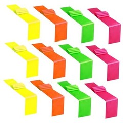 12 Pcs Neon Glow Bright Color Satin Silk Table Runners, Neon A-Bright Color