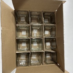 12 pcs 3 1/2″ Square Clear Glass Wedding Centerpieces Vase NIB