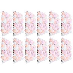 12* Artificial Flower Wall Panel Hydrangea Rose Photo Wall Wedding Home Decor