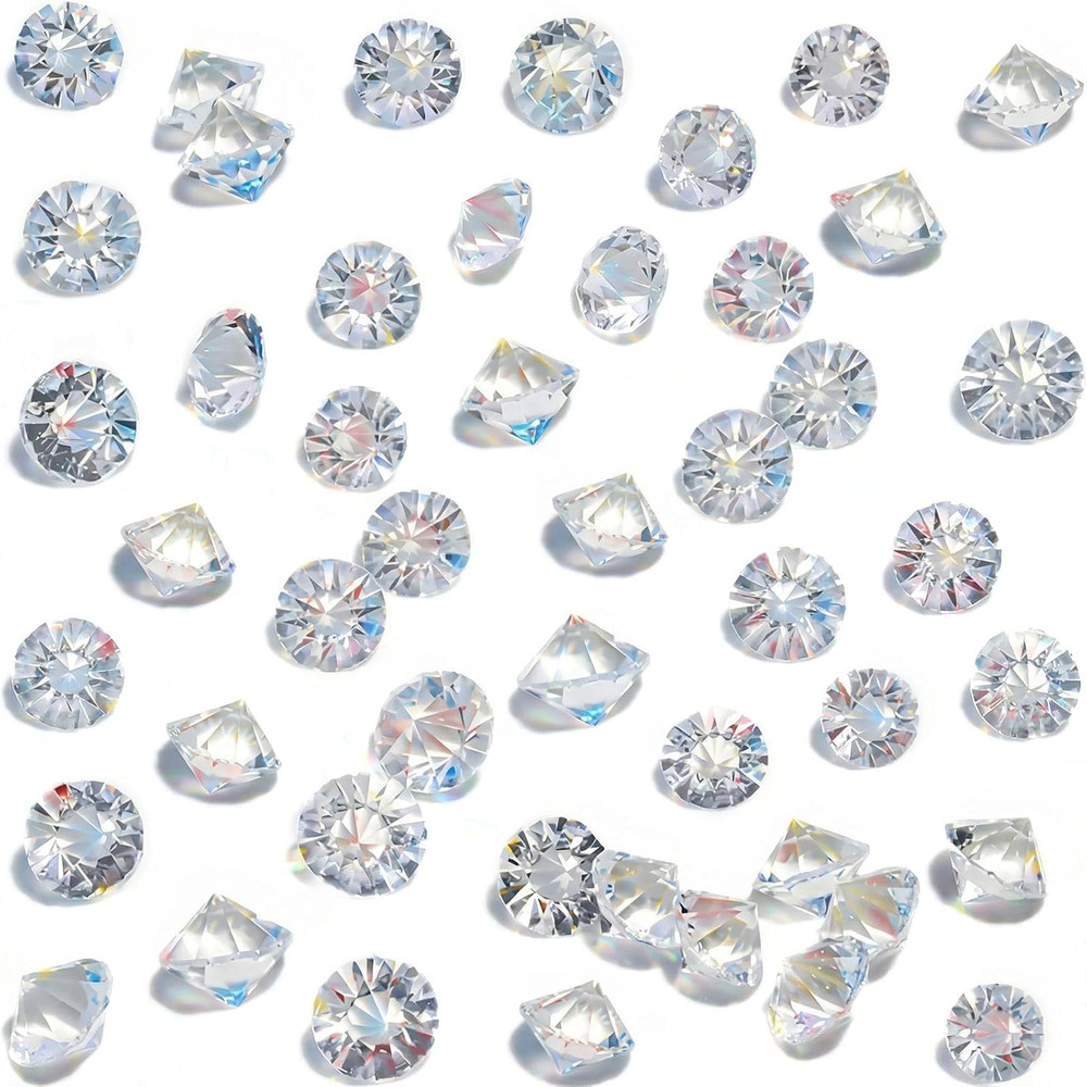 500PCS Diamonds, Mini Clear Fake Diamonds Acrylic Gems Table Scatter Crystals fo