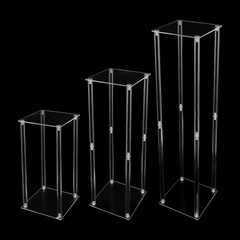 Clear Acrylic Flower Stand Tabletop Flower Plinth Column Vase Wedding Decoration