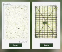 Silk Artificial White Hydrangea Flower Wall Panels 15.74” x 23.6” – 5 Pack