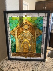 Custom Wedding Venue Painting – Faux Stained Glass Style