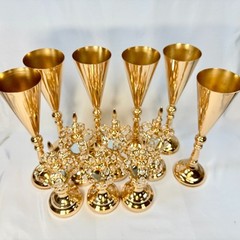12-Piece Royal Gold Crown & Goblet Decor Set – Luxury Wedding Centerpiece Bundle