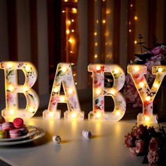 Woodland Greenery Centerpieces Baby Marquee Light up Sign Letters 8.26” Baby…